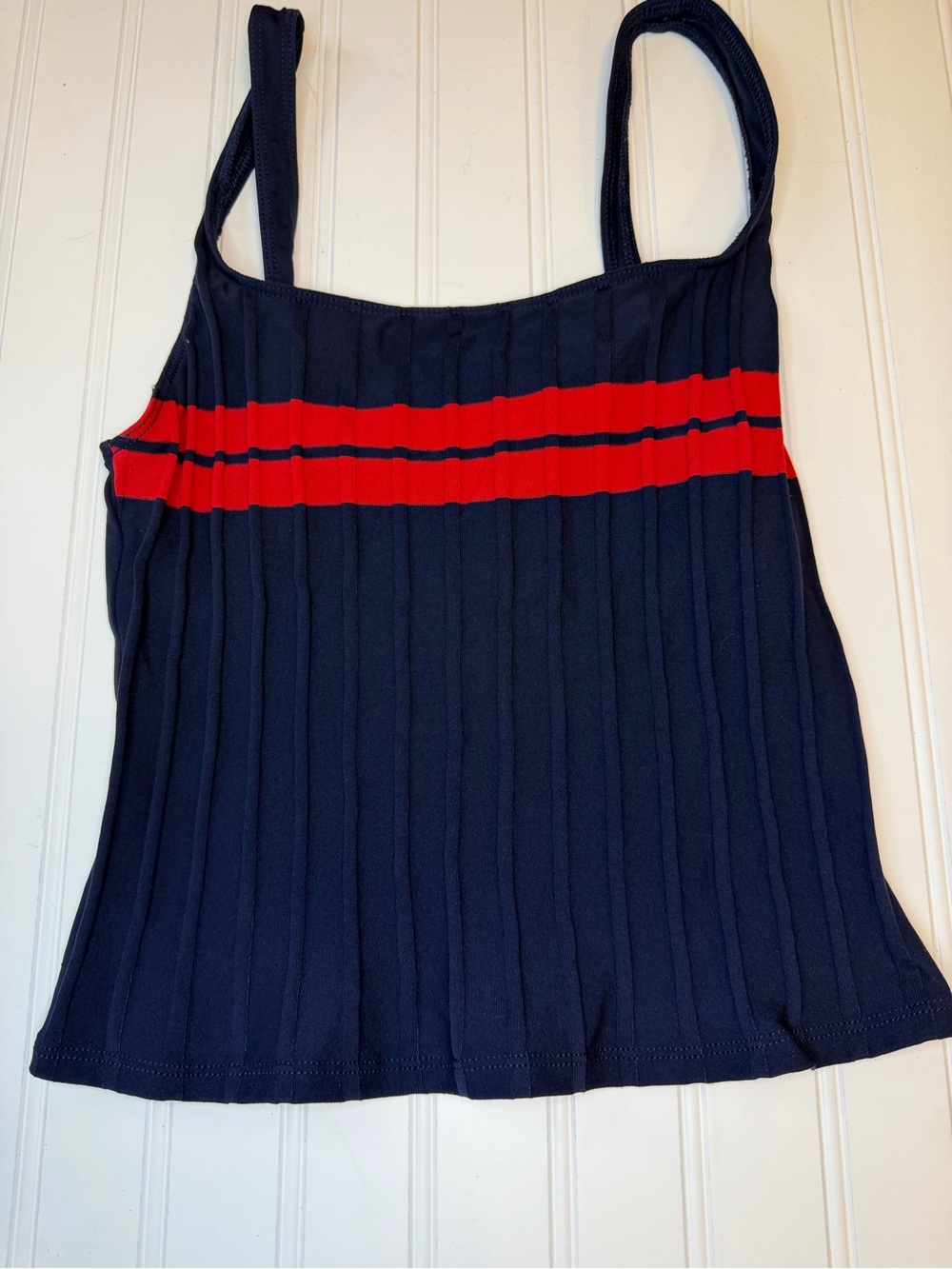 Vintage 90s Ribbed Nautica tank top swim top size 14 /Medium